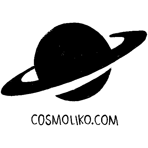 Gif do Logo do Cosmoliko, o planeta saturno, rabiscado